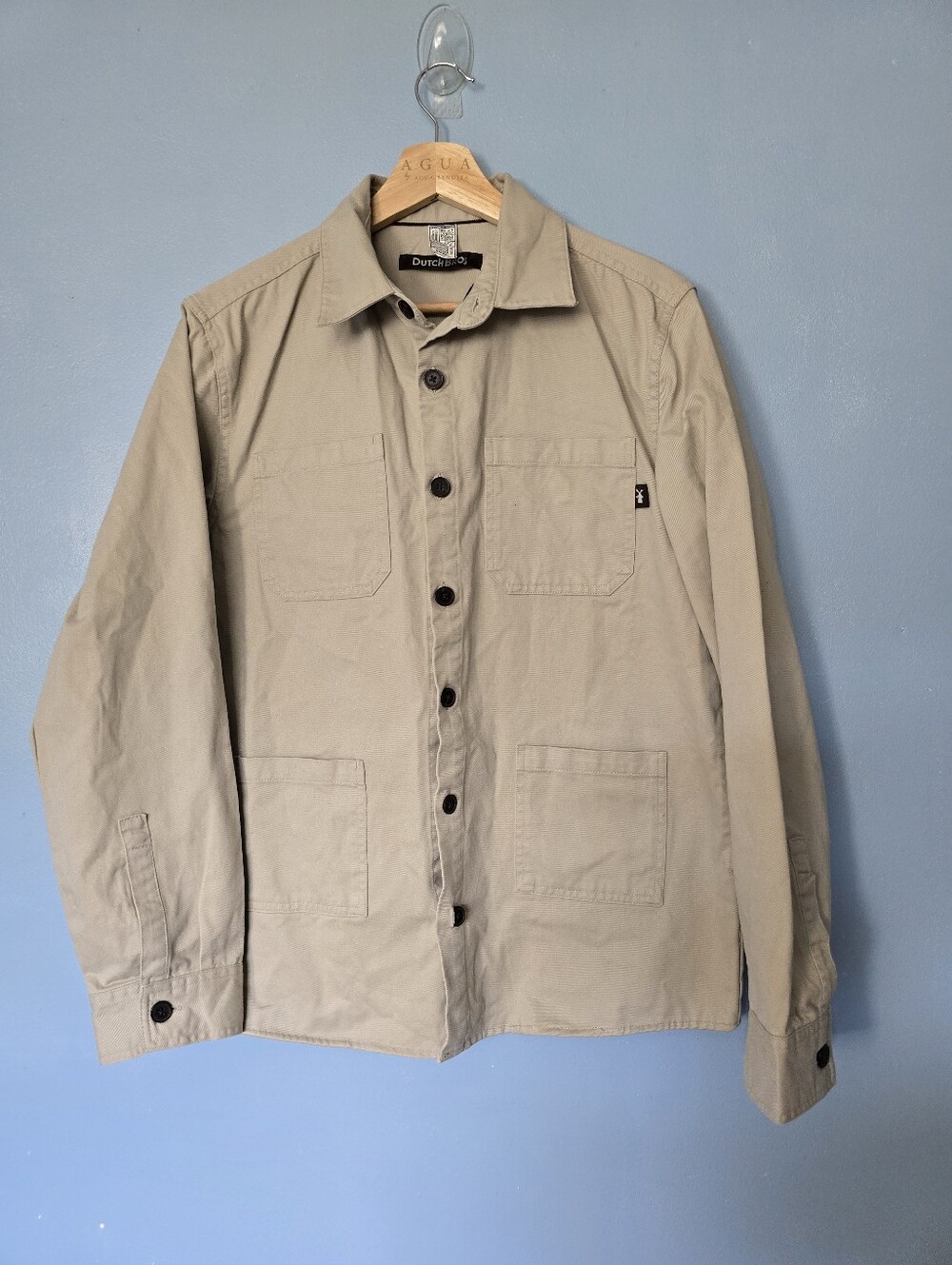 Dutch Bros Beige Workwear Jacket Men's Lightweight Button-Up S